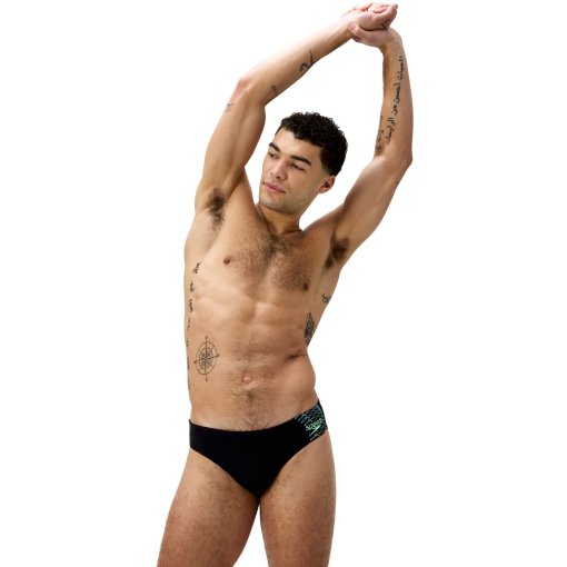 Produktbild von Speedo Medley Logo 7cm Badeslip Herren - black/alfalfa green
