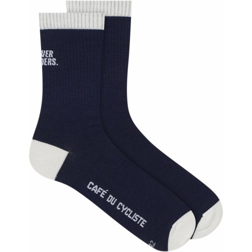 Produktbild von Café du Cycliste Motto Socken - white on navy