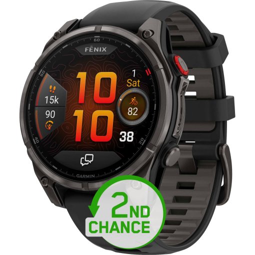 fenix 8 Pro AMOLED Sapphire GPS Smartwatch - 47mm - Black/Carbon Grey DLC Titanium - 2nd Choice - SC001