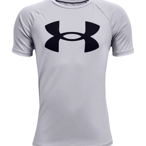 Foto de Under Armour Camiseta de Manga Corta Niño - UA Tech™ Big Logo - Mod Gray Light Heather/Black