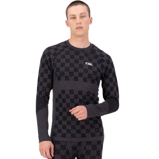Foto de Mons Royale Camiseta Interior Manga Larga Hombre - Ascender Merino Seamless - forged iron / negro