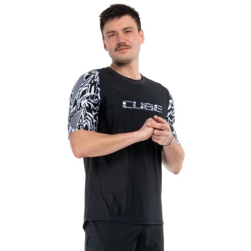 Foto de CUBE Maillot de Manga Corta Hombre - MTB Razzle Dazzle - black´n´white