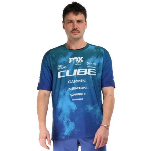 Foto de CUBE Maillot de Manga Corta Hombre - MTB X Actionteam - blue´n´green