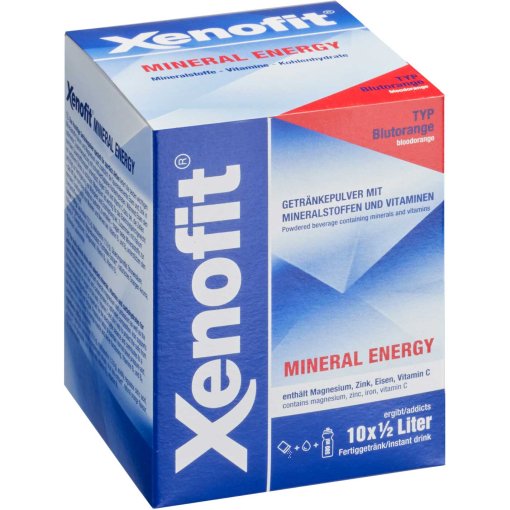 Slika izdelka Xenofit Mineral Energy Krvava pomaranča – napitek v prahu za pripravo ogljikovodikove pijače - 10x36g