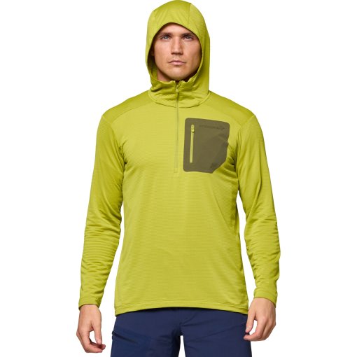 Photo produit de Norrona Sweat à Capuche Homme - falketind warm1 Hood - Golden Lime/Olive Night