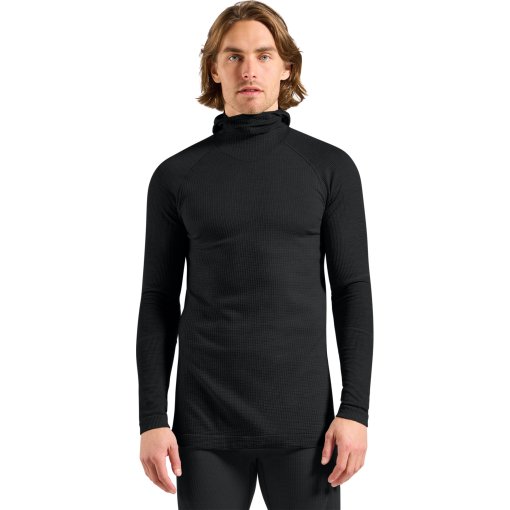Foto de Odlo Camiseta Interior Manga Larga con Pasamontaña Hombre - Seamless Performance Wool - negro