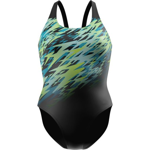 Produktbild von Speedo Hyperboom Placement Muscleback Badeanzug Damen - anthracite/hyper teal