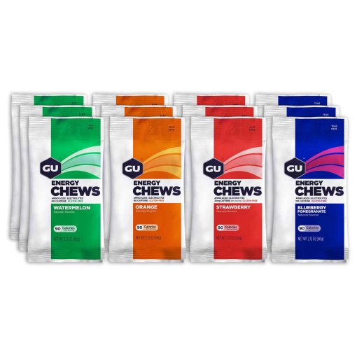 Photo produit de GU Gommes aux Fruits avec Glucides - Energy Chews - Boîte Mixte - 12x60g