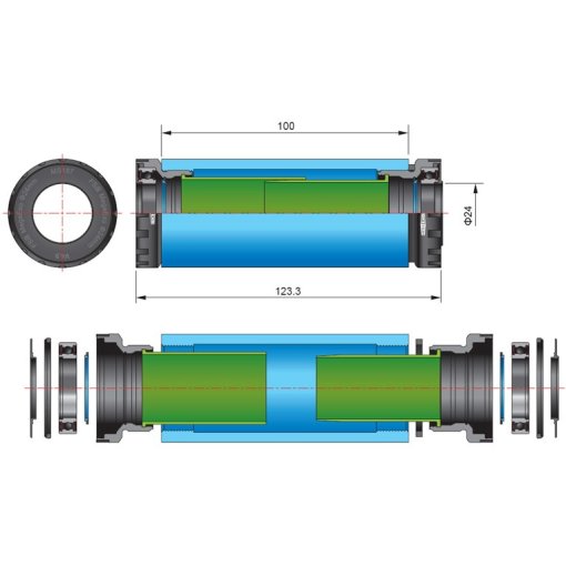 FSA MegaExo 19 mm to BB-4000 BSA68 Road Bottom Bracket BSA