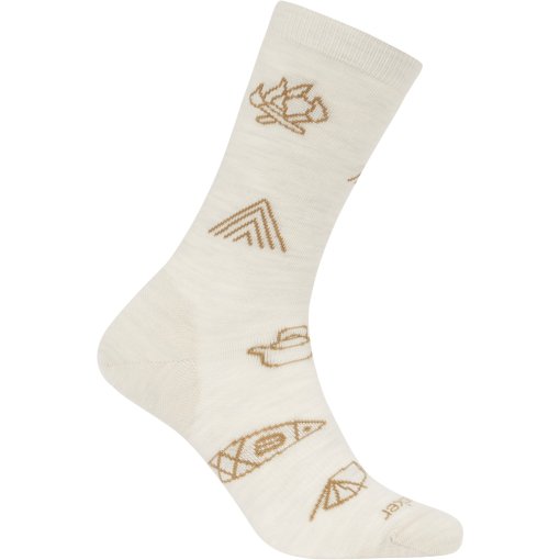 Foto de Icebreaker Calcetines Mujer - Merino Lifestyle Ultralight Crew Camp Essentials - Ecru Hthr/Sand