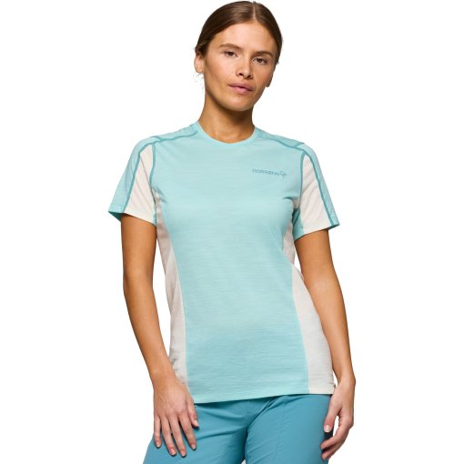 Produktbild von Norrona falketind equaliserUll T-Shirt Damen - Aqua Haze/Whisper White