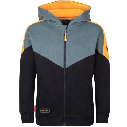 Foto de Trollkids Chaqueta Niño - Flekkefjord - Negro/Steel Blue/Mango