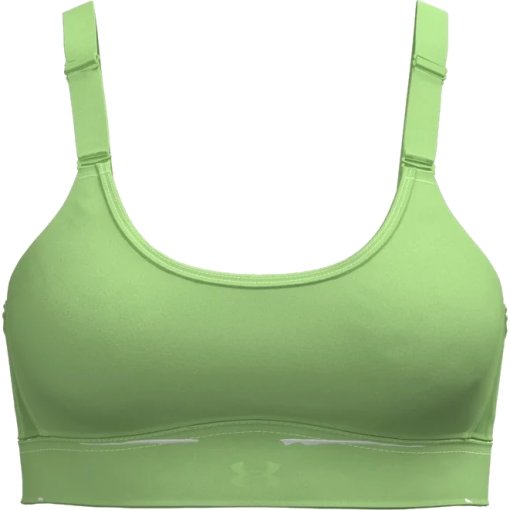 Productfoto van Under Armour UA Infinity 2.0 Mid Sport-BH Dames - Lumos Lime/Mod Gray