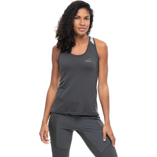 Foto de Bergans Camiseta de Tirantes Mujer - Y LightLine Merino - dark shadow grey/pearl grey