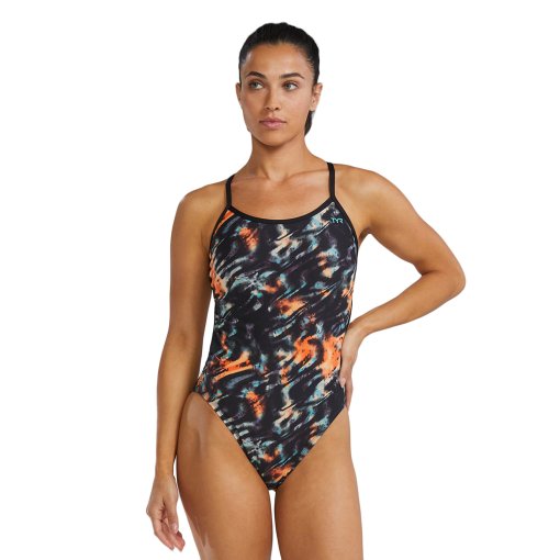Foto de TYR Traje de Baño Mujer - Validus Durafast Elite® Crosscutfit Tieback - orange/aqua/black