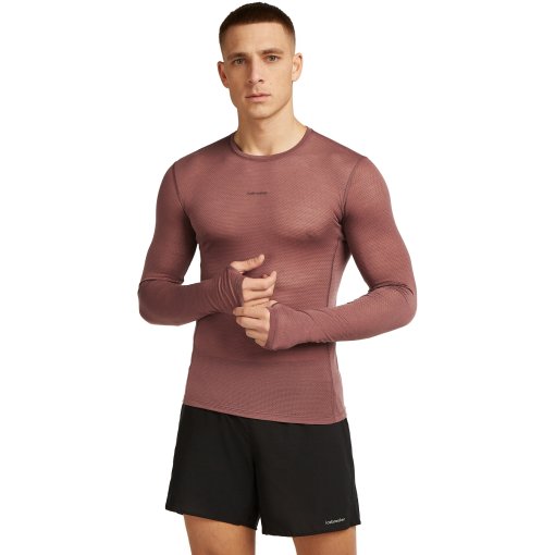 Immagine prodotto da Icebreaker Maglia a Maniche Lunghe Uomo - Merino 75 Cool-Lite™ Featherlight™ Crewe - Carob
