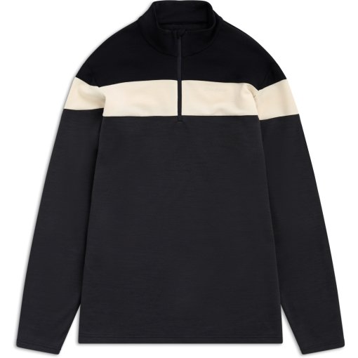 Slika izdelka Bergans Uldal moška majica iz volne s polovično zadrgo - dark shadow grey/black/creme