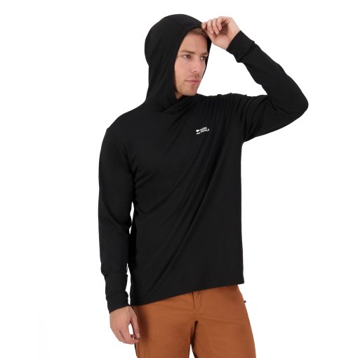 Photo produit de Mons Royale Pivot Merino Maillots à capuche et manches longues pour hommes - black