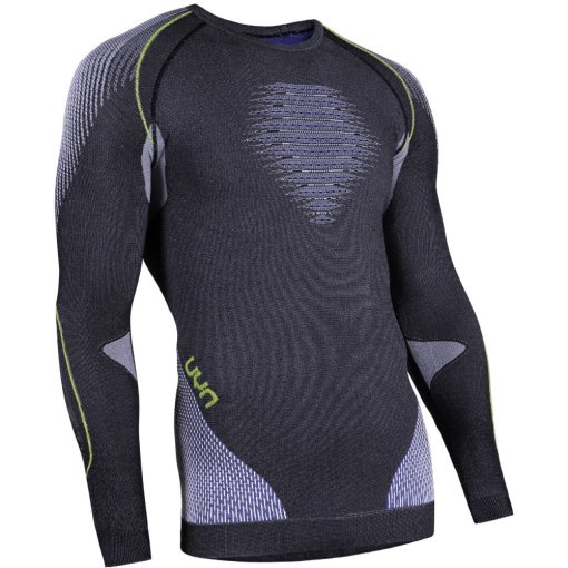Foto de UYN Camiseta Interior Manga Larga Hombre - Evolutyon Melange - Anthracite Melange/Blue/Yellow Shiny