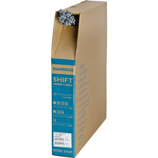 Photo produit de Shimano Câble de Dérailleur - MTB/Road | 1.2mm | Acier Inoxydable | SUS - 2100mm - 100 pièce