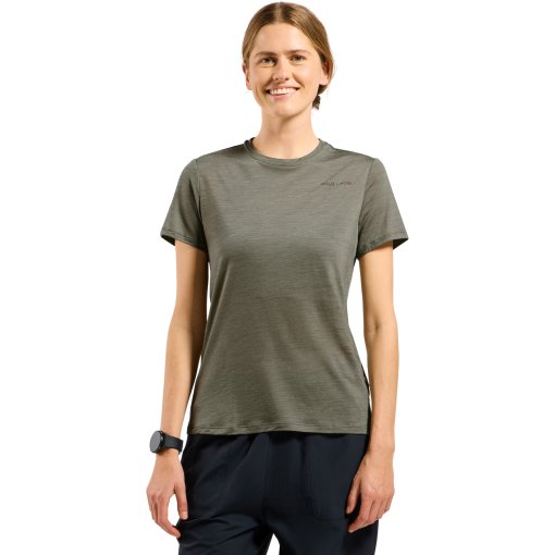 Photo produit de Odlo T-Shirt Femme -  Odlo x POW Collective Voices Merino-Blend - vetiver melange