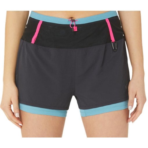 Foto de asics Pantalones Cortos Mujer - Fujitrail 2-N-1 - performance black/gris blue
