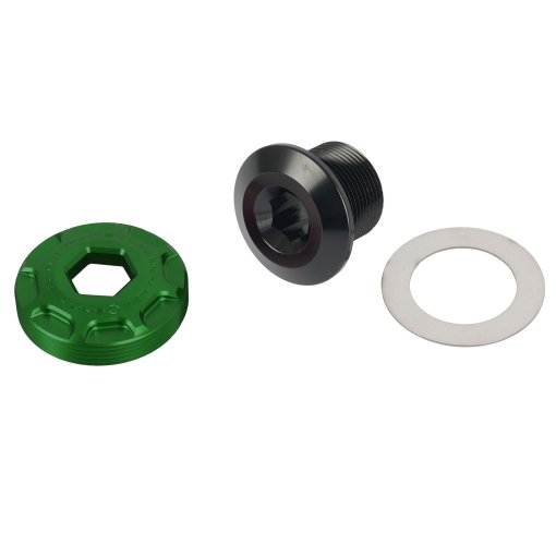 Photo produit de OAK Components Jeu de capuchons de manivelle - OAK Meteor | SRAM DUB | M18/M30LH - vert