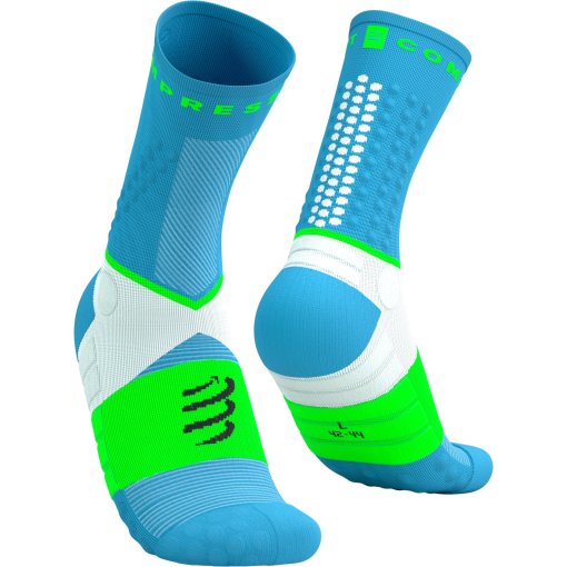 Produktbild von Compressport Ultra Trail Kompressionssocken v2.0 - norse blue/neon green