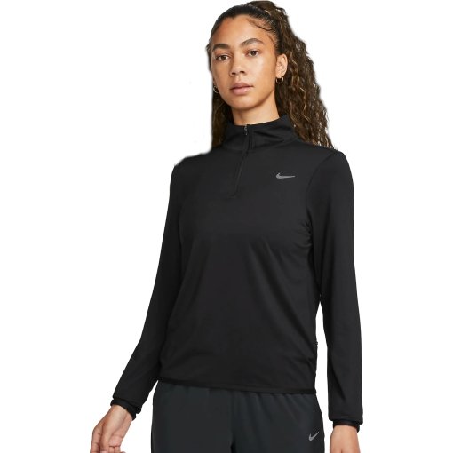 Productfoto van Nike Dri-FIT Swift UV Hardloopshirt met 1/4-Zip voor Dames - black/reflective silver FB4316-010