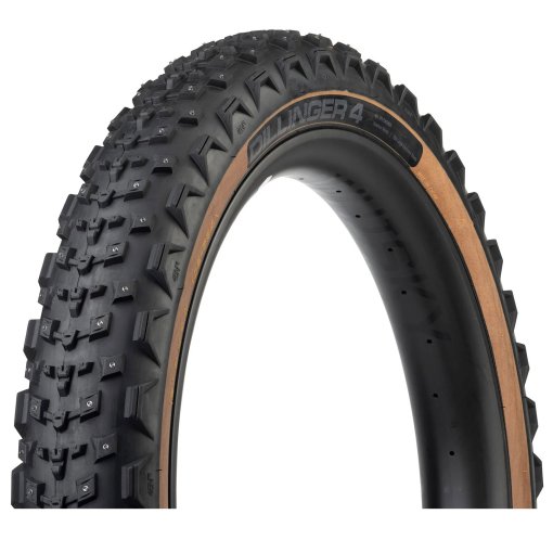 Picture of 45NRTH Dillinger 4 Fatbike Folding Tire | Fat Tubeless Ready - Tan | 26x4.20&quot; / 168 L Concave Carbide Alu Studs / 60TPI