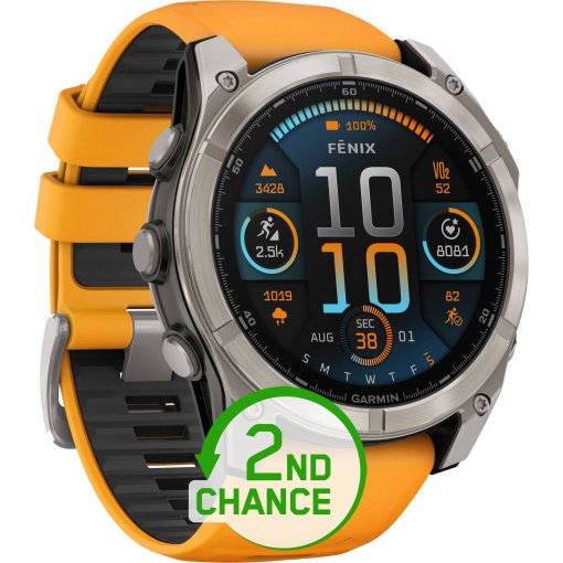 Produktbild von Garmin fenix 8 AMOLED Sapphire GPS Smartwatch - 51mm - Graphit/Spark Orange Titanium - B-Ware - SC002