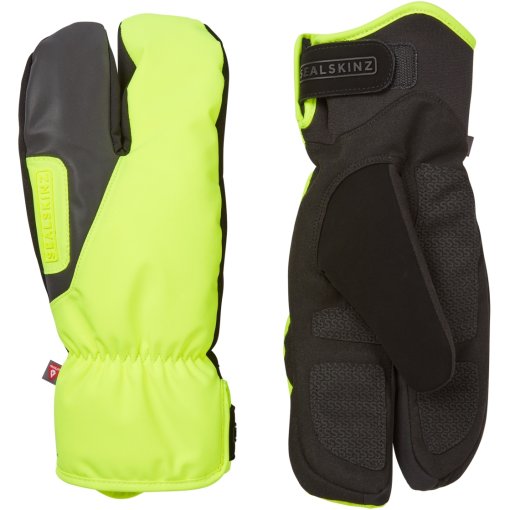 Foto de SealSkinz Guantes Ciclismo Impermeables - Barwick Extreme Cold Weather Split Finger - Neon Yellow