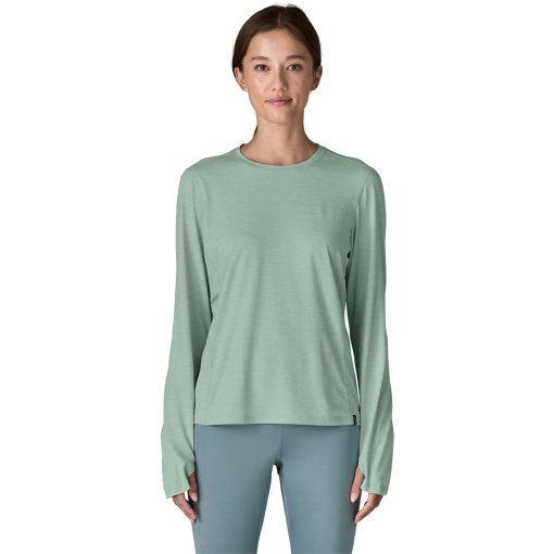 Picture of Patagonia Cap Cool Sun Long Sleeve Shirt Women - Thermal Blue - Thin Ice X-Dye