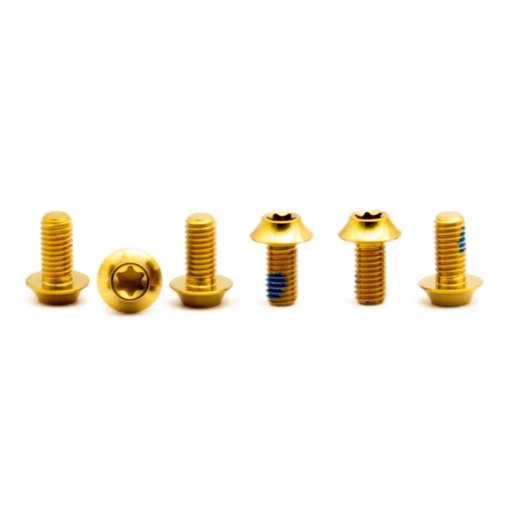 Produktbild von OAK Components Schrauben-Set Bremsscheibe - Titan | M5x10 | 6 Stück - gold