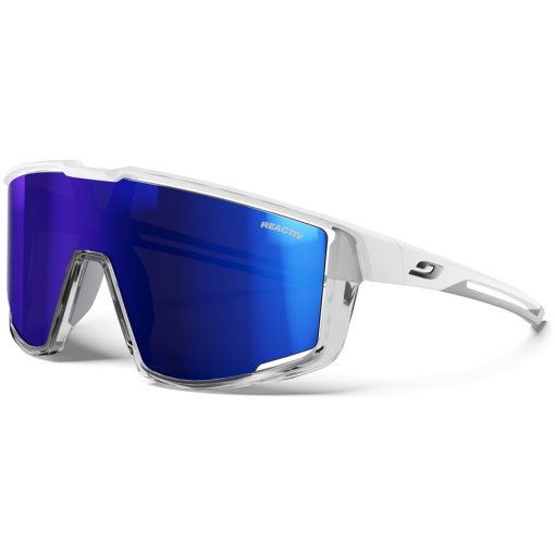 Zdjęcie: Julbo Fury Okulary przeciwsłoneczne - White/Translucent Grey - Multilayer Blue Reactiv 1-3 High Contrast