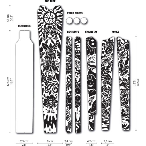 Immagine prodotto da DYEDBRO Gravel Kit Protezione Telaio VICTOR BROSSEAUD AS - nero opaco