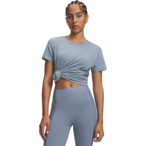 Productfoto van Under Armour UA Rival Cotton Wash Dames-shirt met korte mouwen - Blue Wind/Harbor Blue