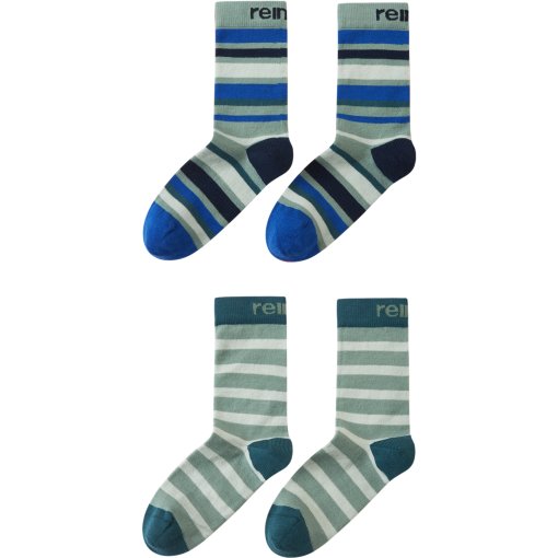 Photo produit de Reima Parit Stripes Lot de 2 paires de chaussettes pour enfants - stone green 81BA