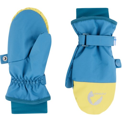 Picture of Finkid KIRJAVA SNOW Gloves Kids - apple green/ocean