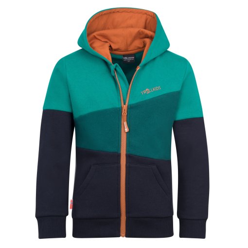 Image de Trollkids Veste de Survêtement Enfant - Alesund - Dark Cyan/Midnight Petrol/Black
