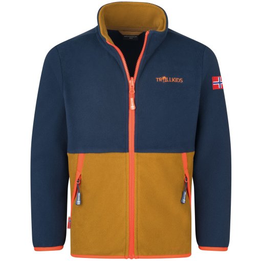 Foto de Trollkids Chaqueta Polar Niño - Storfjord - Bronze/Mystic Blue/Flame Orange