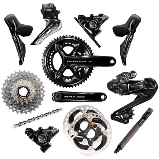 Photo produit de Shimano Groupe de Dérailleur - Dura Ace R9270 - Di2 | 2x12 | CS-R9200 Cassette - 170mm | 52/36 | 11-30 - Offre Spéciale