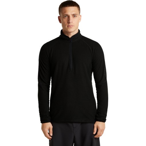 Zdjęcie: Icebreaker Merino 400 RealFleece™ Grid Peaksland Męska bluza z półzamkiem błyskawicznym - Black
