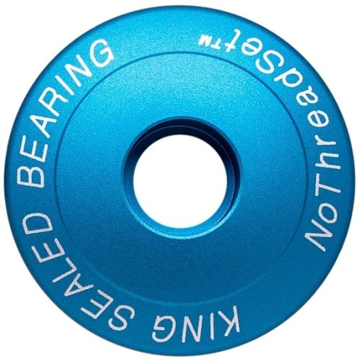 Photo produit de Chris King NoThreadSet Bouchon de potence aheadset - 1&quot; - Classic Logo Print - matte turquoise