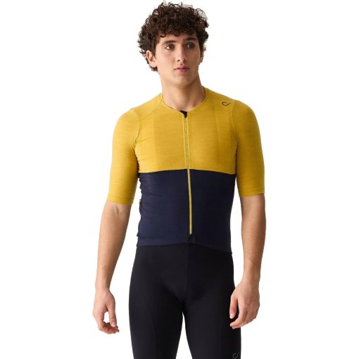 Immagine prodotto da Velocio Maglia Ciclismo Uomo - Merino Luxe Colorblock - Sulphur/Navy
