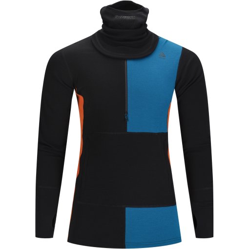 Produktbild von Aclima WarmWool Kapuzenpullover w/zip Herren - jet black/corsair/gold flame