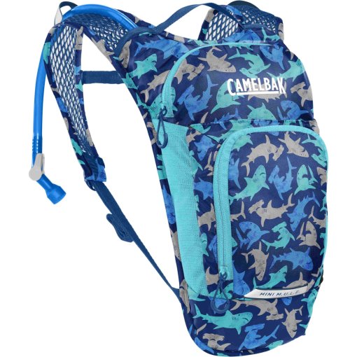 Photo produit de CamelBak Sac à Dos Enfant + 1.5L Poche d&#039;Hydratation - Mini Mule 5 - sharks