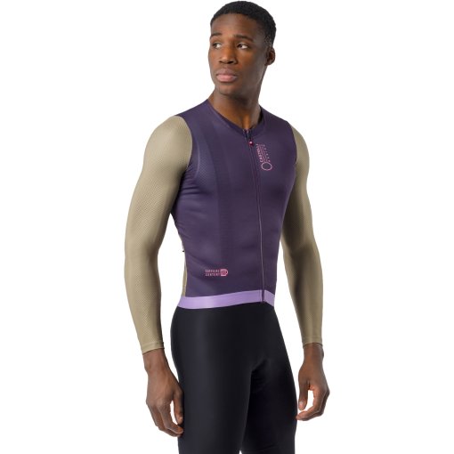 Photo produit de Castelli Corretto Maillot à manches longues pour hommes - night shade/elmwood-rosa giro 502