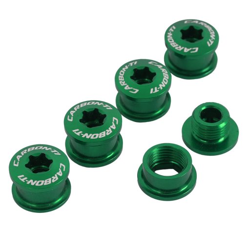 Produktbild von Carbon-Ti X-Fix Road XS Kettenblattschrauben Set - grün