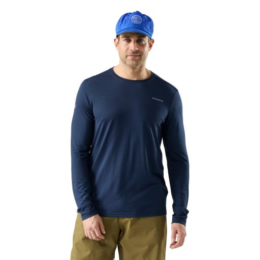 Kuva tuotteesta SmartWool Bearly Plaid Active Graphic Miesten pitkähihainen t-paita - 092 deep navy